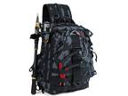 Fishing Tackle Backpack Sling Bag Gear Storage Water-Resistant with Rod Holder