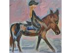Original horse oil painting, signed