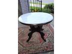 Vintage Marble top Oval side table 24" x 18"