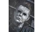 Pintura em acrílico 16x20 original filme de terror Halloween Michael Myers arte