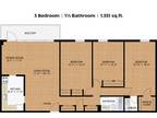The Diplomats - 3 Bedroom 1.5 Bath - zoom floorplan