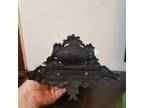 Ornate Victorian Cast Bronze Vanity Mirror With Jewelry Bowl