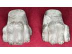 SET 2 Antique Furniture? Lion Paw Feet for what Redware Pottery Age, Who Made?