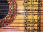 Beautiful Vintage Blonde Wood Bell Harp Zither Musical Instrument