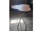 Vintage Classic Mid-Century Modern Wooden Tripod Side Table W/Faux Bamboo Legs