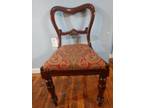 late Empire Mahogany Chair with Carved splat and turned legs
