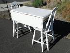 Deco Antique Shabby Bistro Set Depression c1929 Drop Leaf Dining Table +2 Chairs