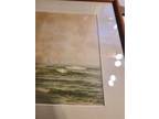 Antique 1890's George Howell Gay coastal seascape watercolor painting signed
