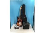 Squire By Fender Strat Electric Guitar and Squire SP 10 Amp In Soft Case