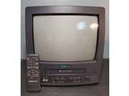 Emerson EWC1303A 13" TV VCR VHS Combo Retro Gaming TV/W Remote Tested~SEE DISCRP