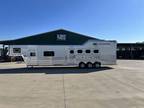 2024 Cimarron 4 Horse Side Load Gooseneck Trailer with 15' Outla 4 horses