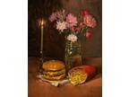McDonald's Trader Joe's By VERRIER Still life oil painting, Signed print