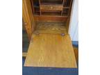 63788 Antique Victorian LARKIN Oak Side By Side Curio Bookcase +Desk
