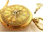 Tobias 18K Gold Fusee Pocket Watch Running Serviced Near Mint Super Fancy Dial