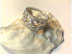 Silver Wire Woven Braided Ring 1/2 Inch Wide Unisex Ring
