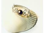 Silver Heart Ring with Velvet Brown Swarovski Pearl