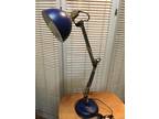Wired Adjustable Blue and Chrome Desk Lamp