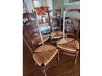 Designer Wicker and Wood Dining Room Chairs