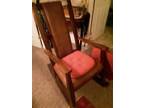 wood rocker leather and wood