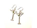 Martini Glass Earrings Silver or Gold