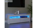 TV Cabinet with LED Lights High Gloss White xx cm