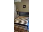 Full Sized Black Bed Frame and Mattress