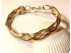 Braided 14k Gold and Antique Brass Wire Bracelet