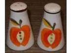 Retro Salt and Pepper Shakers- Ceramic- Made Japan- Fruit Apple