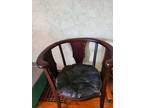 Vintage barrel chair stuffed with horse hair