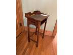 Antique Mission Arts Crafts Oak Telephone Table with unique note pad roll