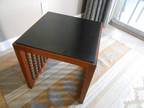 Vintage Modern design End Side Table Formica Top retro Beaded look solid wood