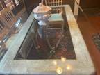 Glass Top Dinning Table/with iron base