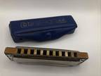 Vintage M. Hohner Blues Harp Harmonica Made In Germany W/Case