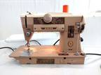 Singer 401A Brown Sewing Machine In White Case