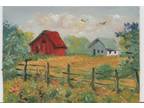 Aceo fine art oil painting landscape Okla farm by okla artist P Conyers
