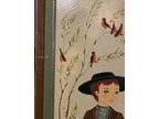 Mid Century Signed Lola Cabot Amish Boy & Girl Painting