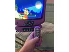 Disney Princess 2007 Color TV Purple Tinker bell w DVD Player & Remotes *Works*