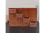 Antique Apothecary Cabinet with 16 Drawers Wood Box Desk Drawer Organizer Box