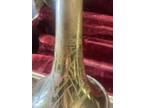 Vintage Silver Tone Artist Trumpet W/ Mouth Piece Silvertone 188344 Serial