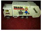 Vintage Nylint 1988 Trash Masher Garbage Truck White Pressed Steel