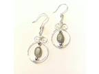 Silver Swirl Labradorite Gemstone Earrings