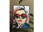 ACEO watercolor painting by PJ, woman, pop art