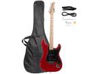 NEW Glarry GST Stylish Electric Guitar Kit with Black Pickguard Red