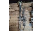 4 silver trumpets for repairs or wall hangers
