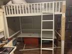 Full Size Loft Bed With Desk And Book Shelf