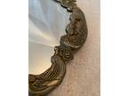 Patina Brass Ornate Hanging Mirror Victorian Shell Cherubs Angela W Chain