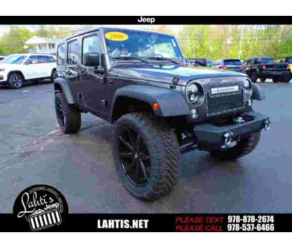 2016UsedJeepUsedWrangler UnlimitedUsed4WD 4dr is a Grey 2016 Jeep Wrangler Unlimited Car for Sale in Leominster MA