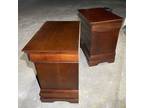 Pair Cherrywood Nightstands 3 Drawers Solid Wood Dovetail Joinery Chippendale