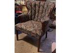 English Wing Back Upholstered Tapestry Chair