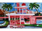 Barbie House Painting on 36x24 Inch Canvas - All Hand Painted